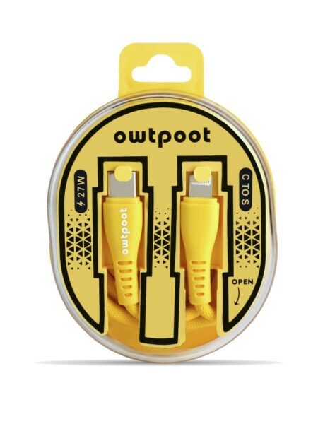 Owtpoot - 27W PD Quick Charge Type-C to 8-Pin Charging Cable, 1M, Tangle Free Fast Data Sync
